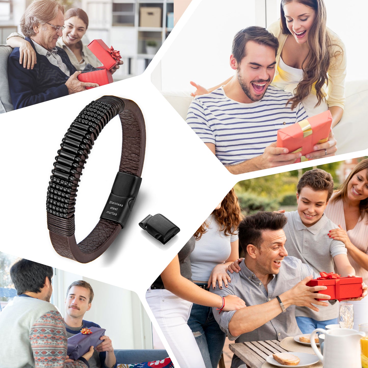 Leather And steel Bracelet B00654