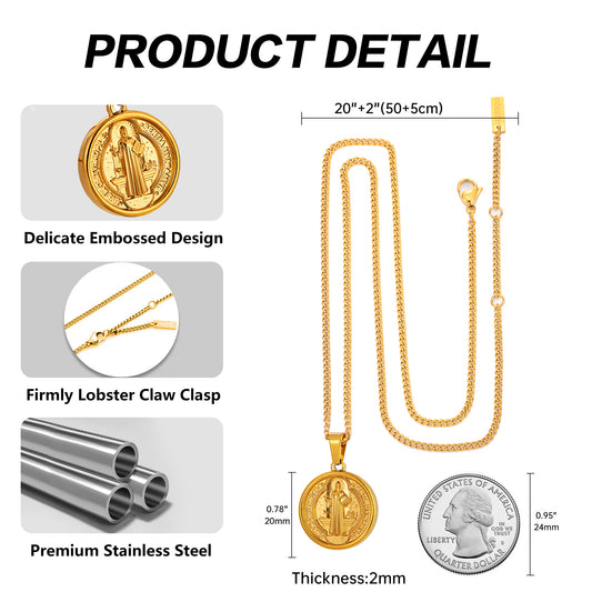 Gold Pendant Necklace Curb Chain N00922