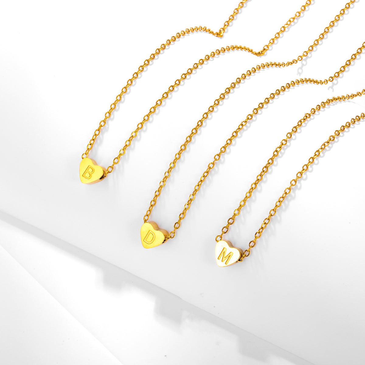 Initial Necklace for Women, Heart Letter Pendant Necklace, A to Z Alphabet Charm, Minimalist Name Jewelry