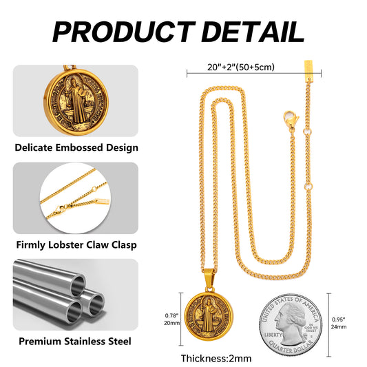 Antique Gold Pendant Necklace Curb Chain N00939