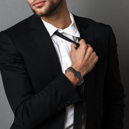 Compass leather bracelet for men B00736