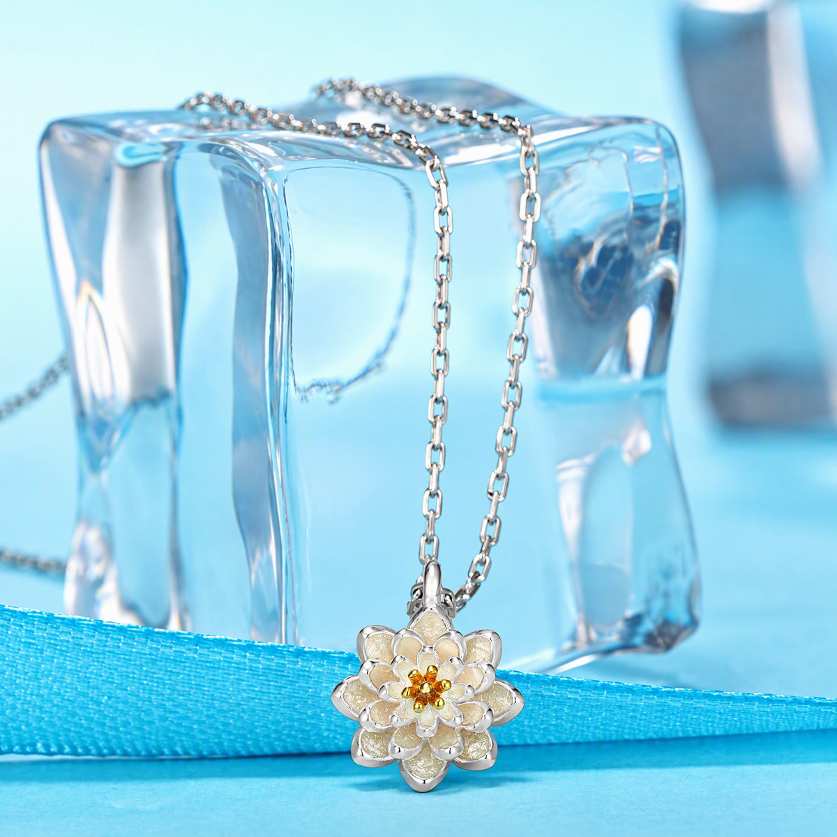 Flower Pendant Necklace for Women, Layered Petal Design with Textured Bloom Center, Botanical Jewelry for Everyday Style