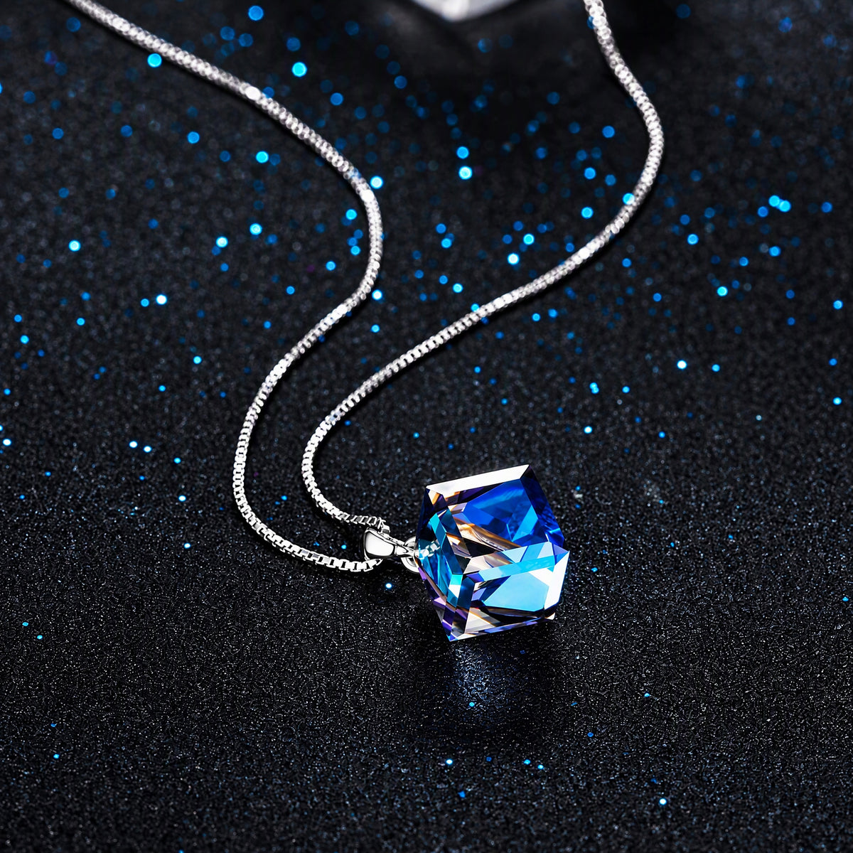 Geometric Pendant Necklace for Women, Faceted Prism Drop with Angular Cut Details, Minimalist Jewelry for Everyday Style