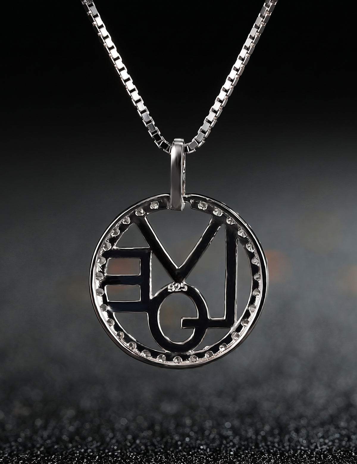 Love Necklace for Women, Round LOVE Letter Pendant with Pave Circle Frame, Openwork Design, Everyday Fashion Jewelry