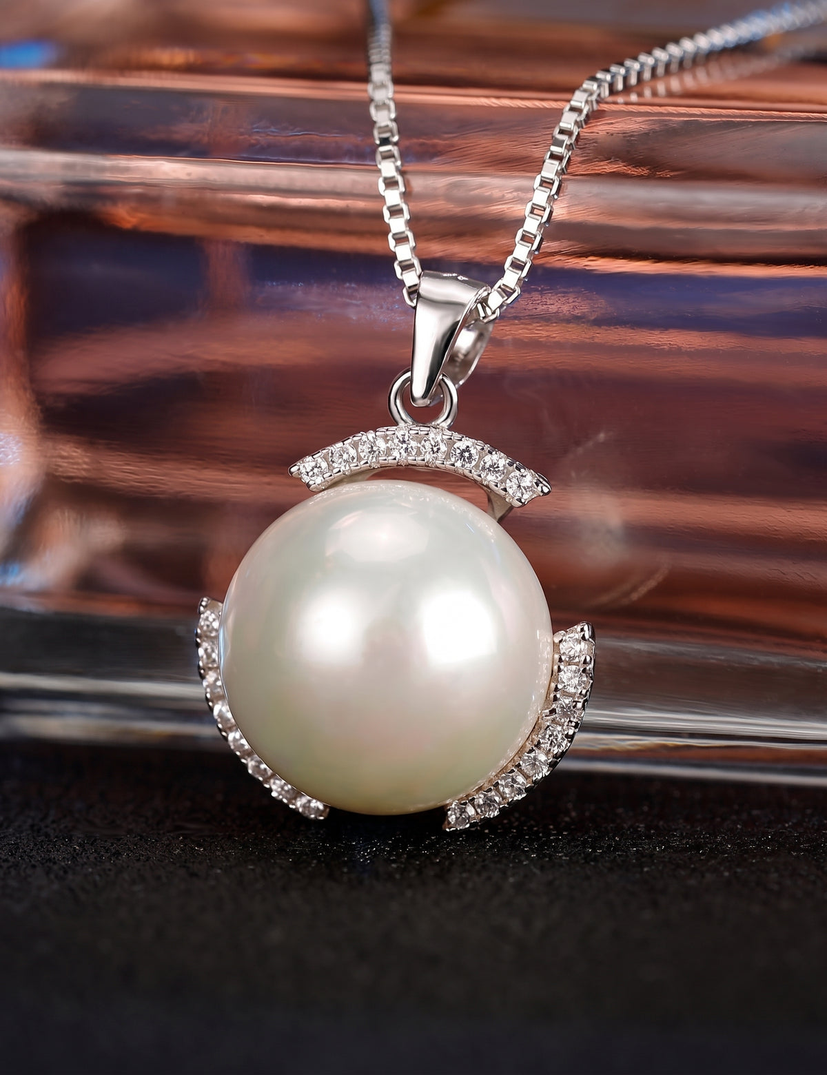 Freshwater Pearl Necklace for Women, S925 Sterling Silver Pearl Pendant Jewelry with Silver Chain