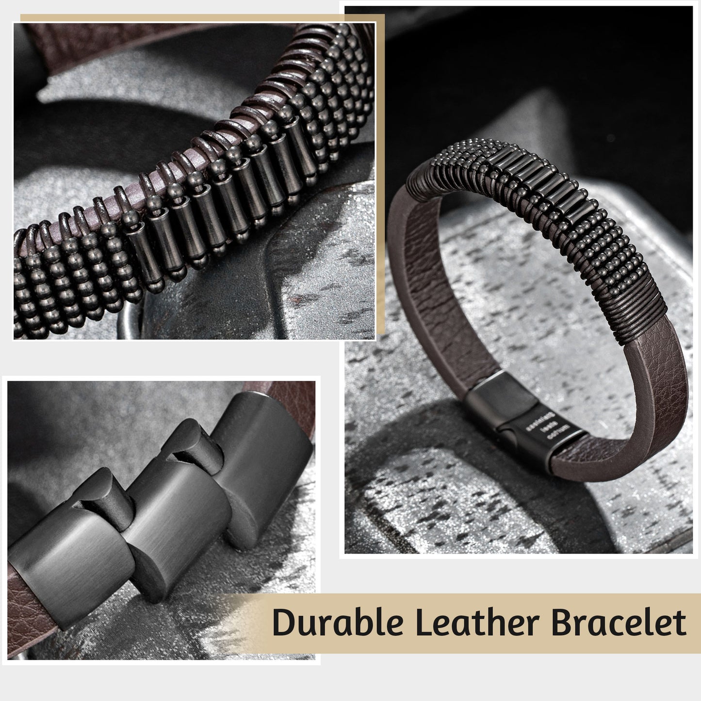 Leather And steel Bracelet B00654