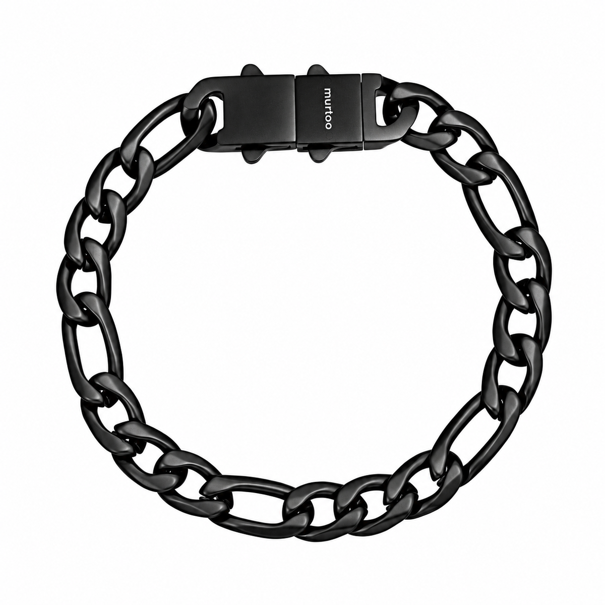 10mm Mens Figaro Chain Bracelet, Mens Vintage Silver Bracelet, Adjustable Link Clasp, Classic Statement Wrist Accessory BHR00290