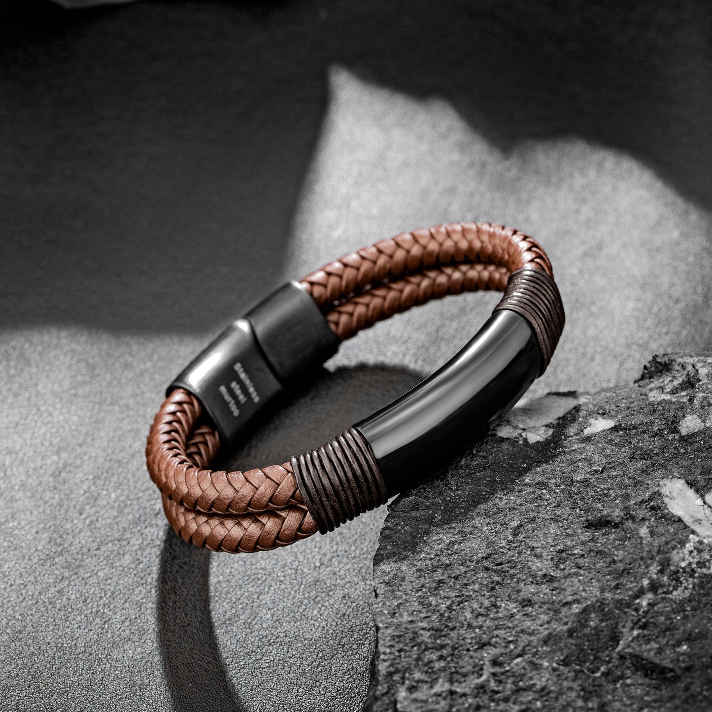 Leather and Steel Bracelet B00637