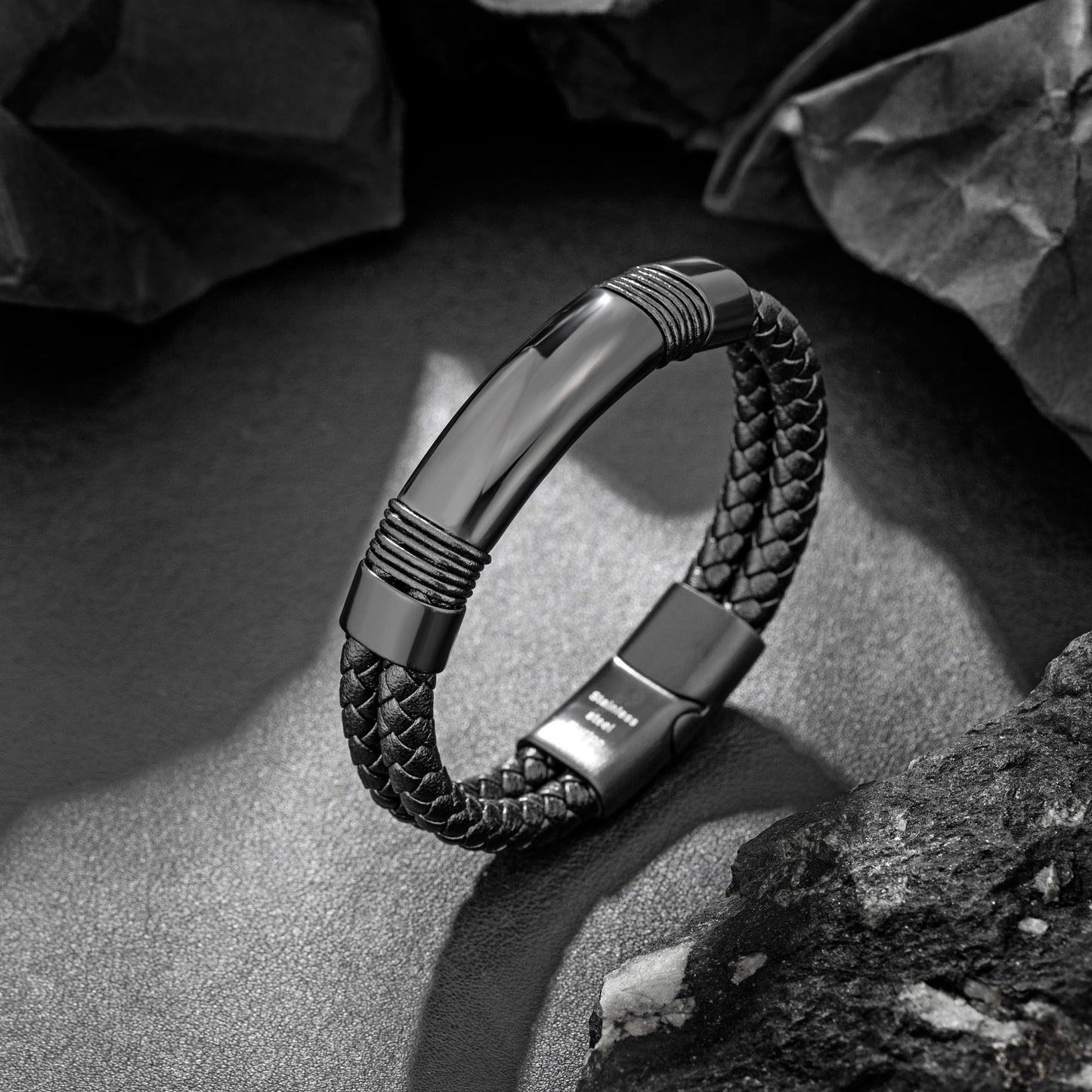 Leather and Steel Bracelet B00640