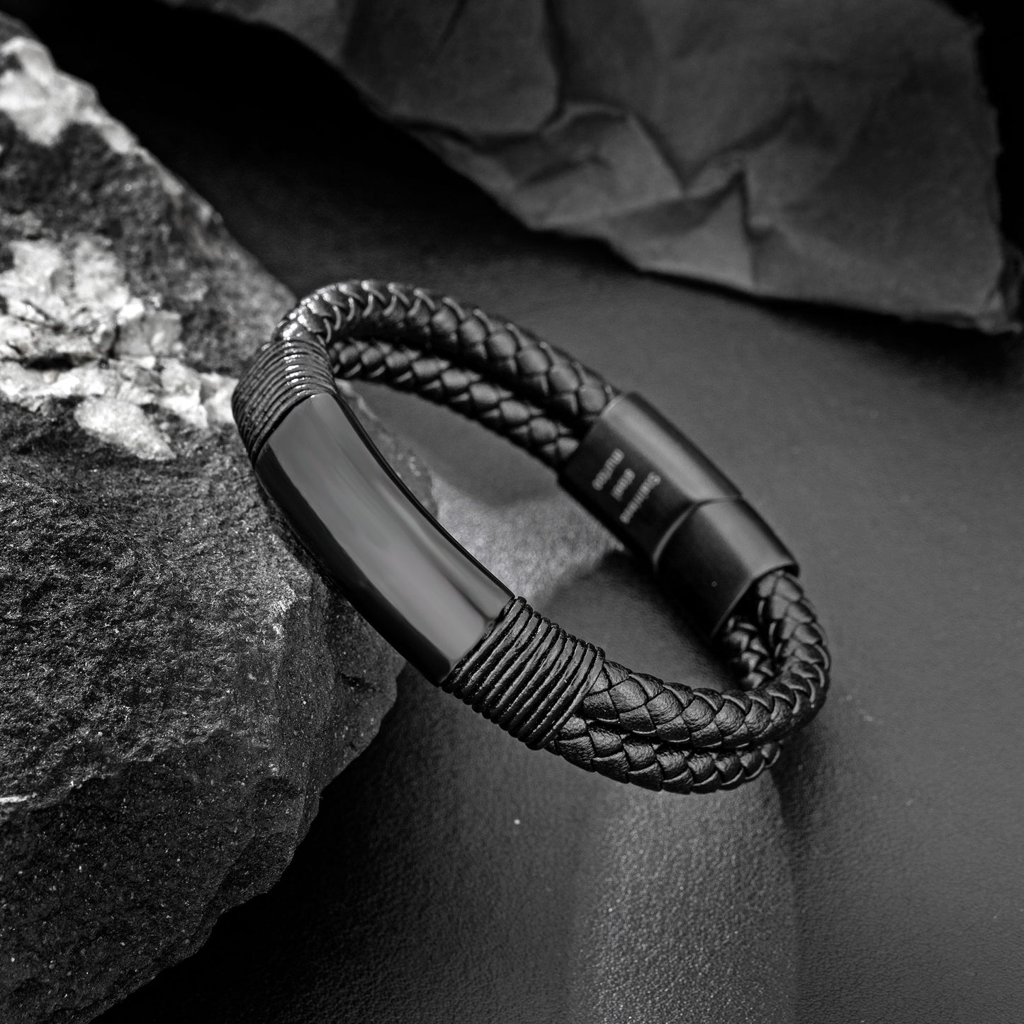 Leather and Steel Bracelet B00634