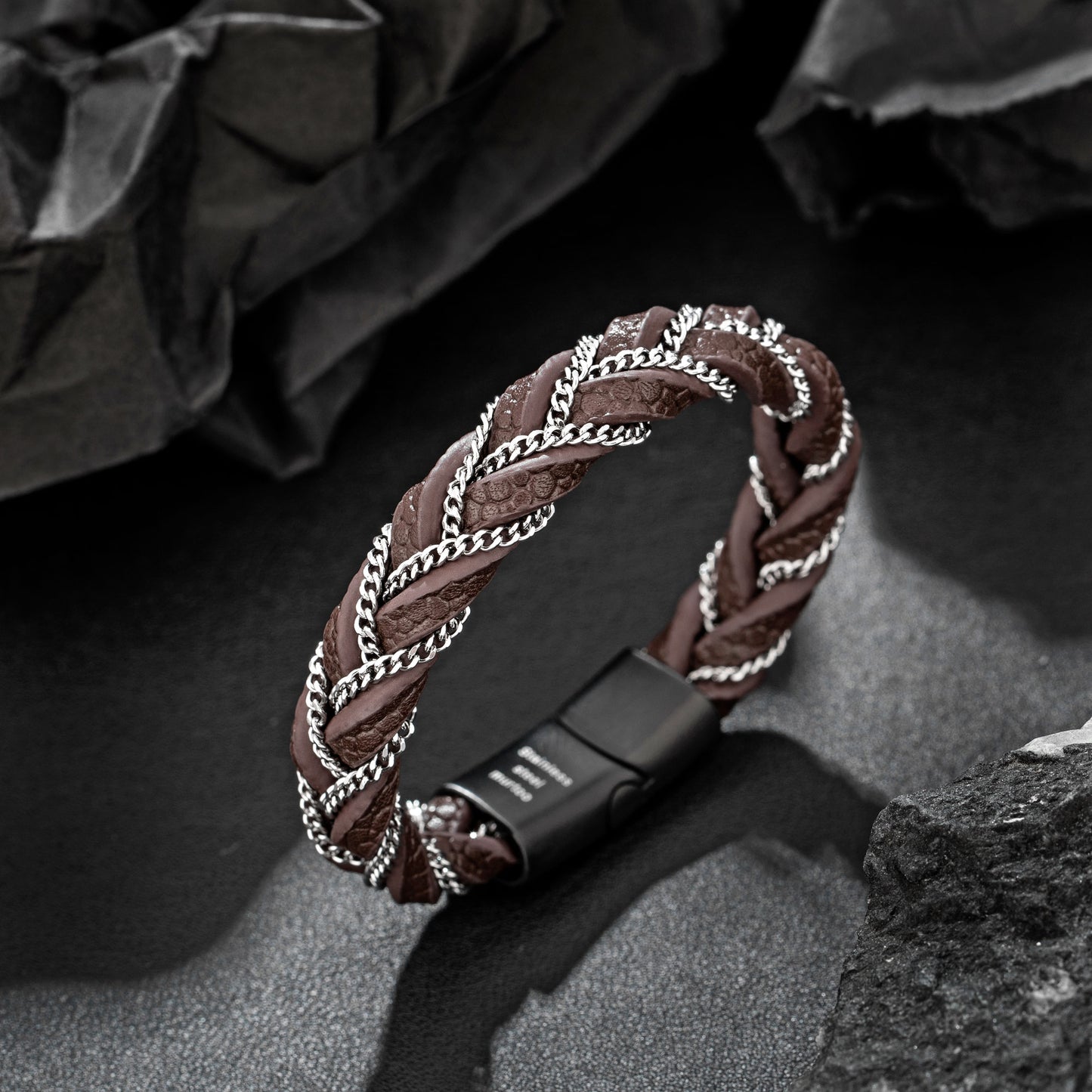 Leather and Steel Bracelet B00610