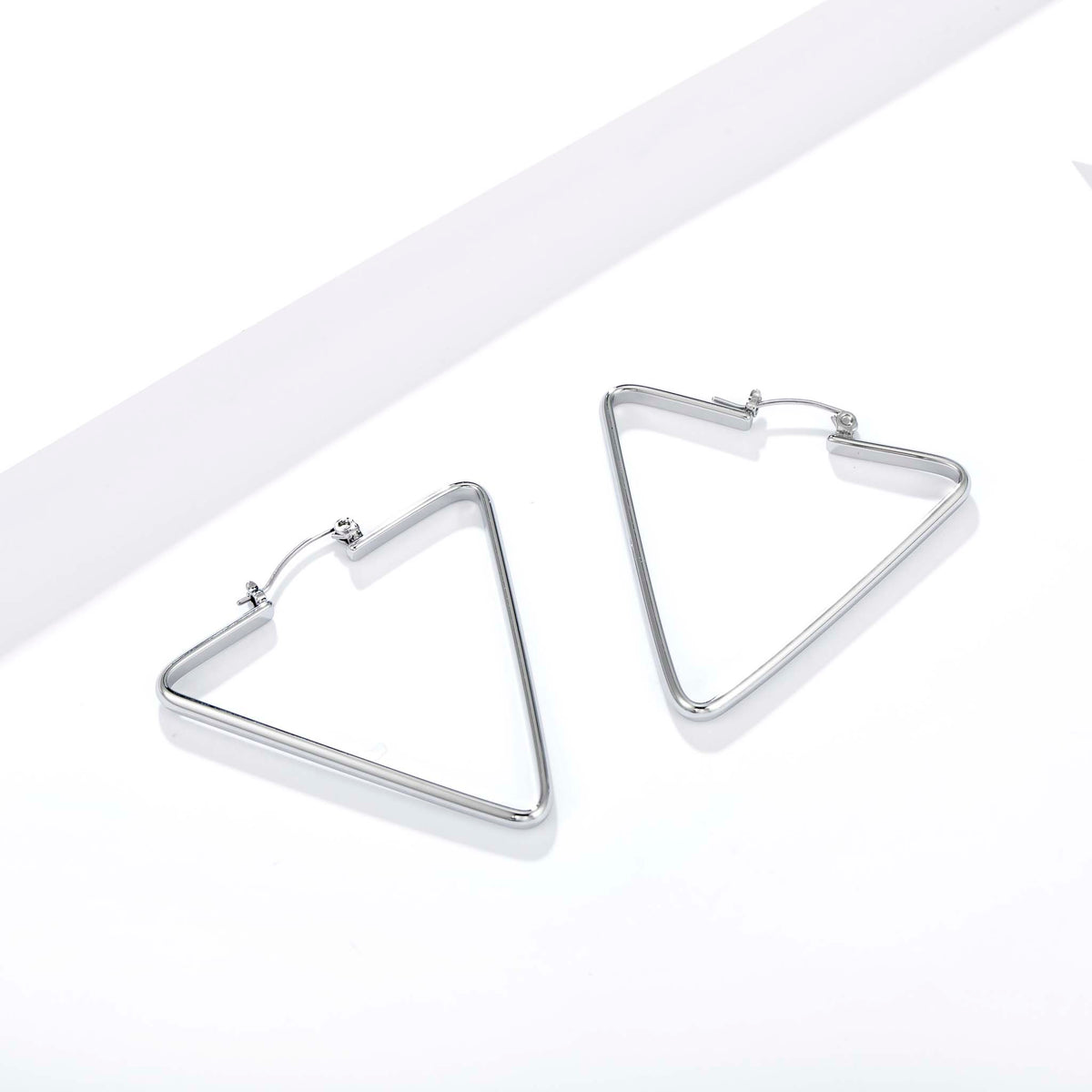 Triangle Hoop Earrings for Women, Geometric Statement Earrings, Modern Open Shape Everyday Office Party Jewelry