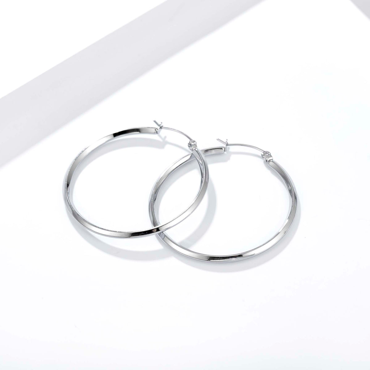Smooth Hoop Earrings for Women, Geometric Round Statement Earrings, Modern Everyday Office Party Jewelry