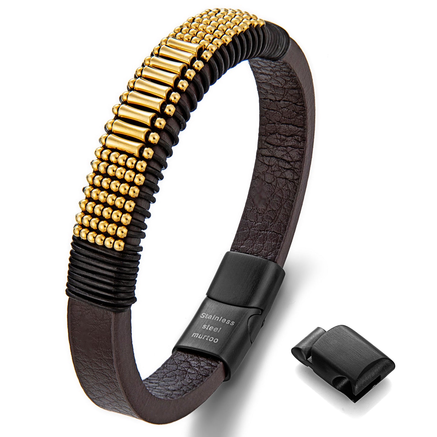 Leather And steel Bracelet B00651