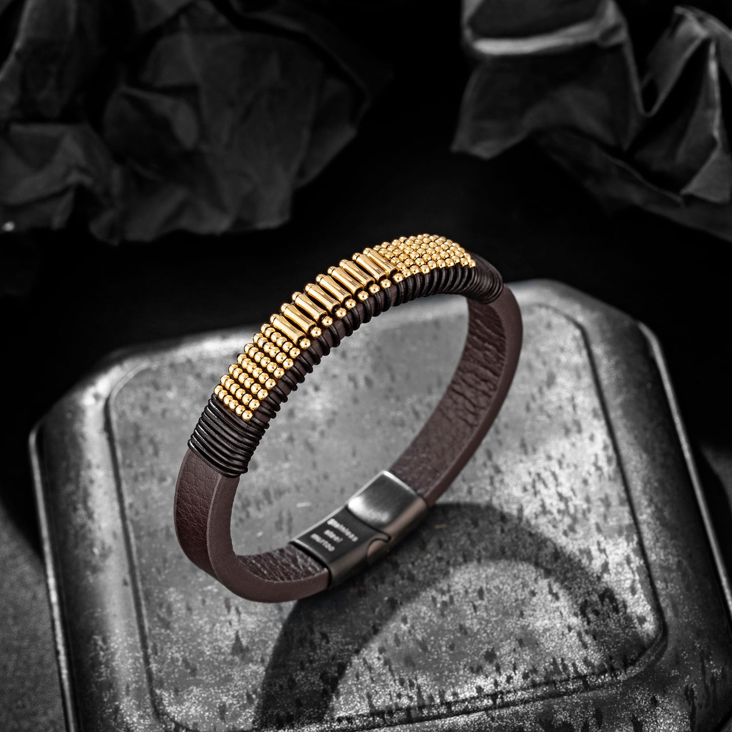 Leather And steel Bracelet B00651