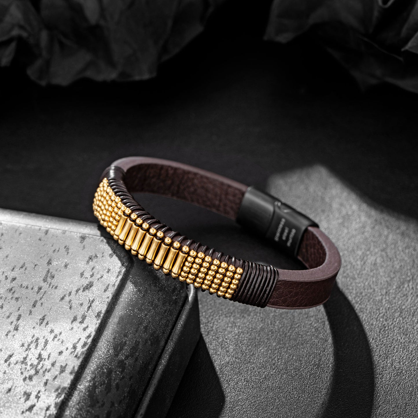 Leather And steel Bracelet B00651