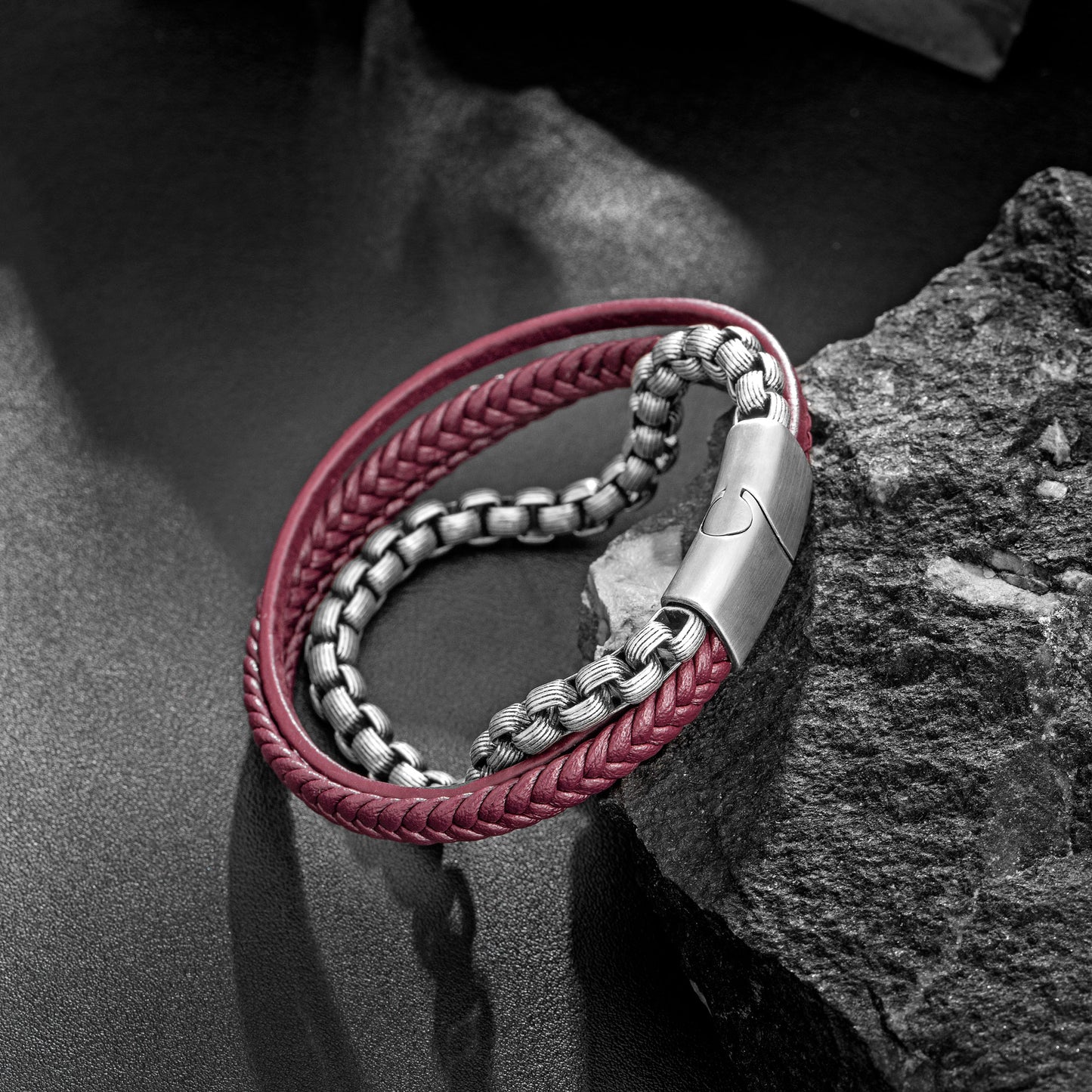 Leather and Steel Bracelet B00750