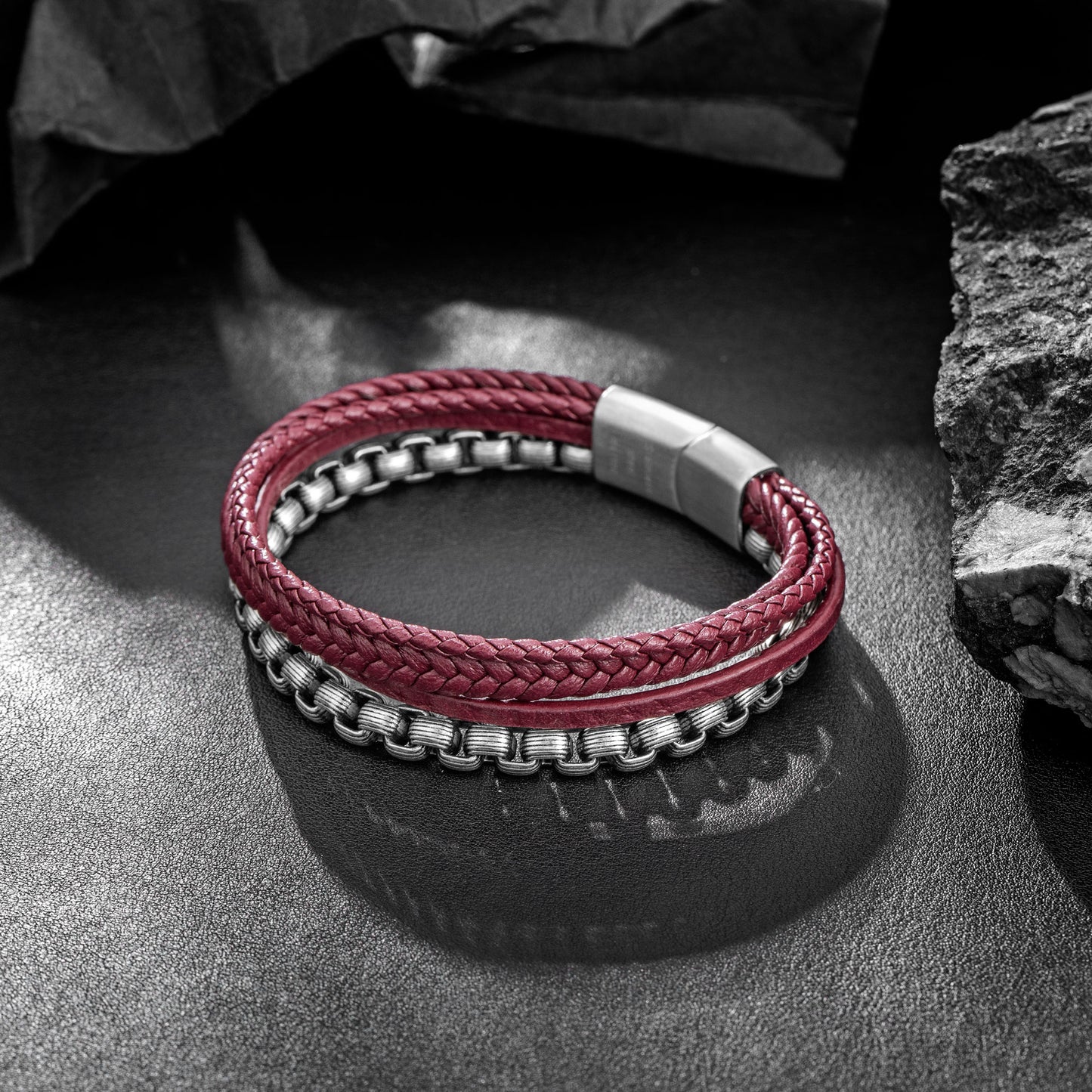 Leather and Steel Bracelet B00750