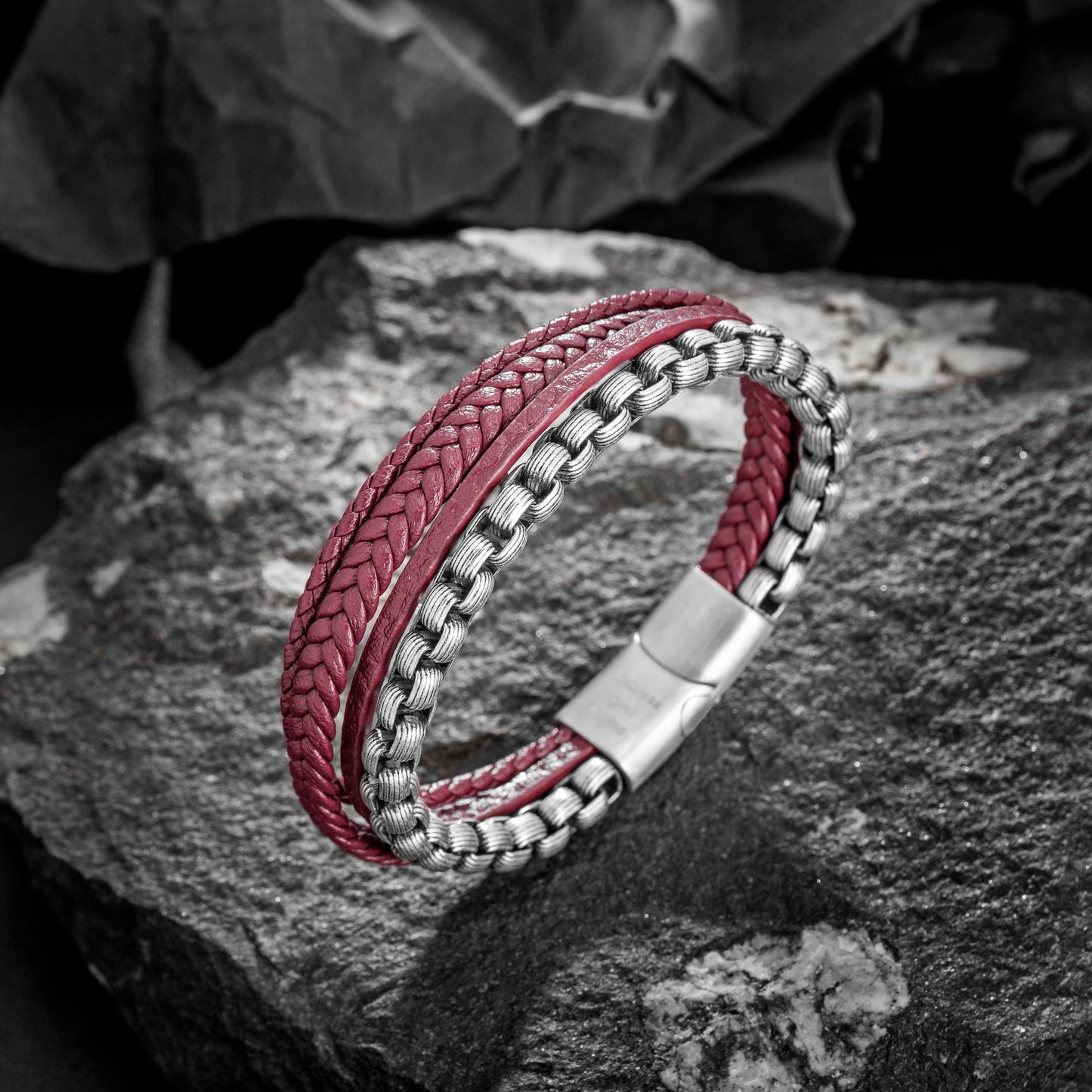 Leather and Steel Bracelet B00750