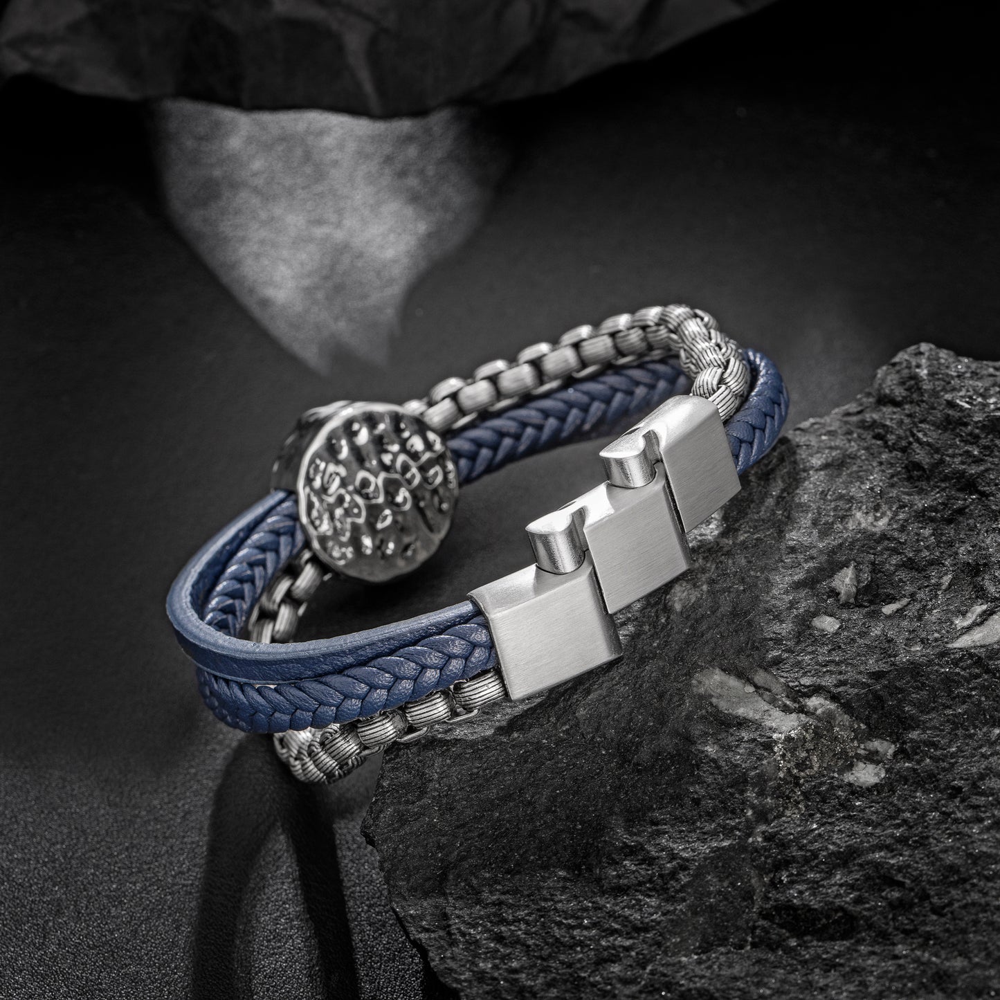 Compass leather bracelet for men B00727