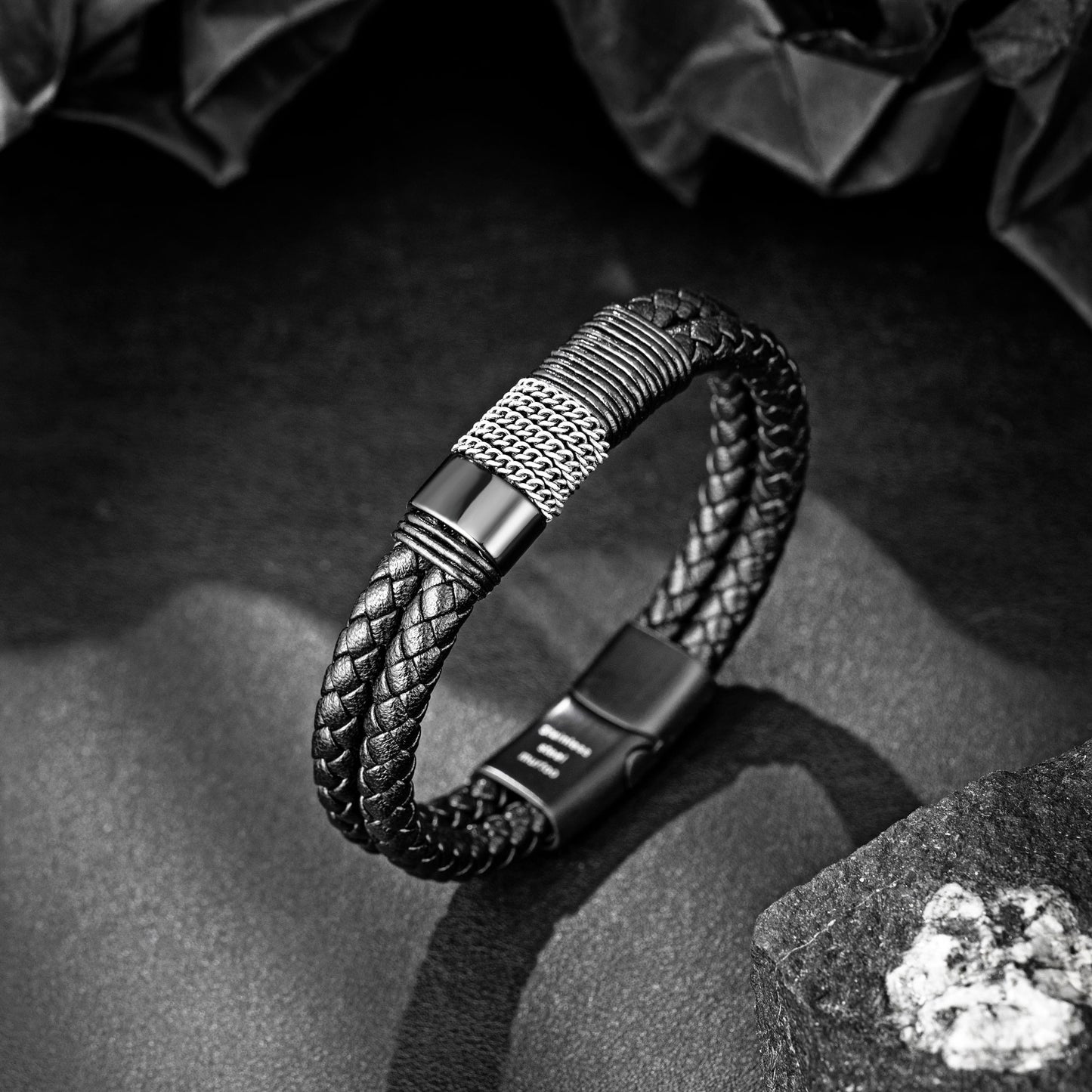 Leather And steel Bracelet B00569