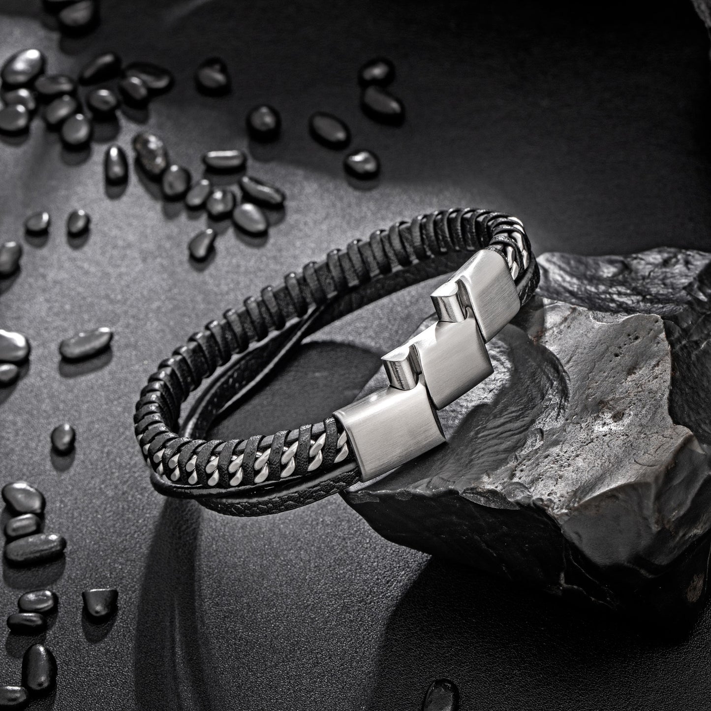 Leather and Steel Bracelet B00780
