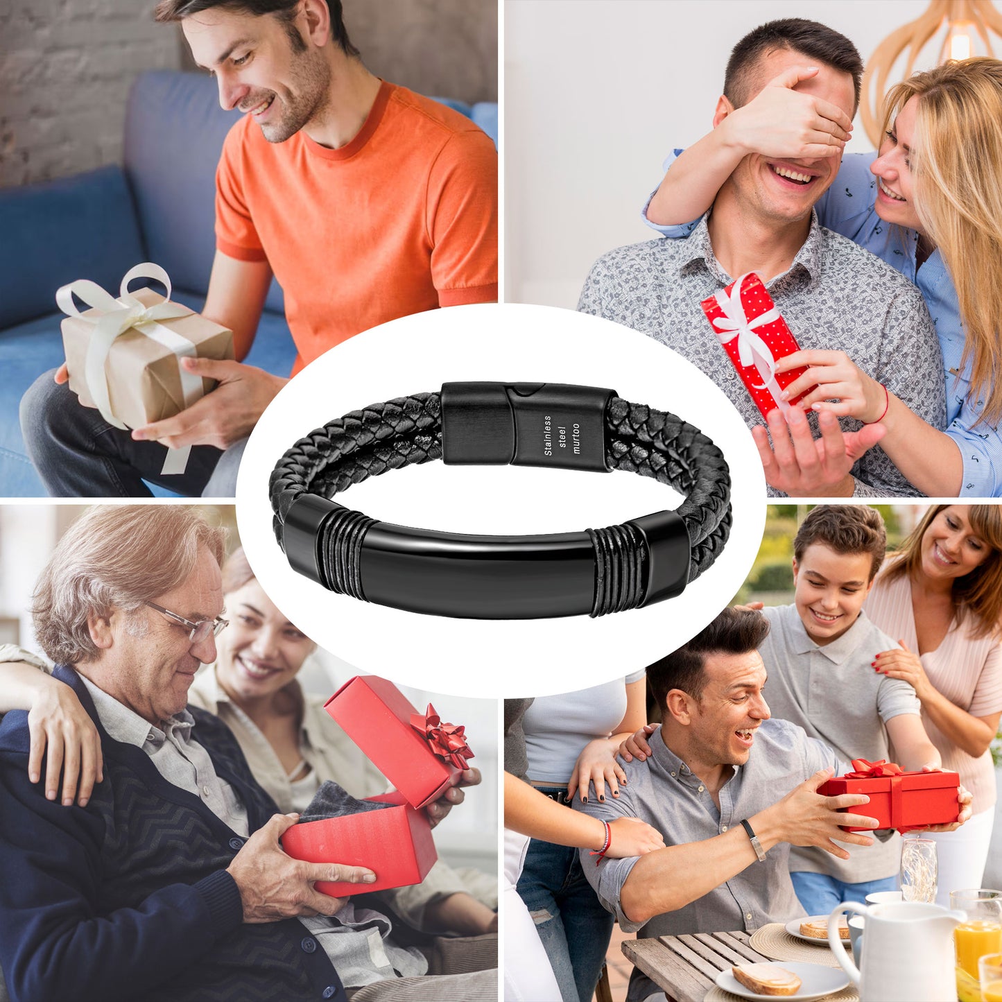 Leather and Steel Bracelet B00640