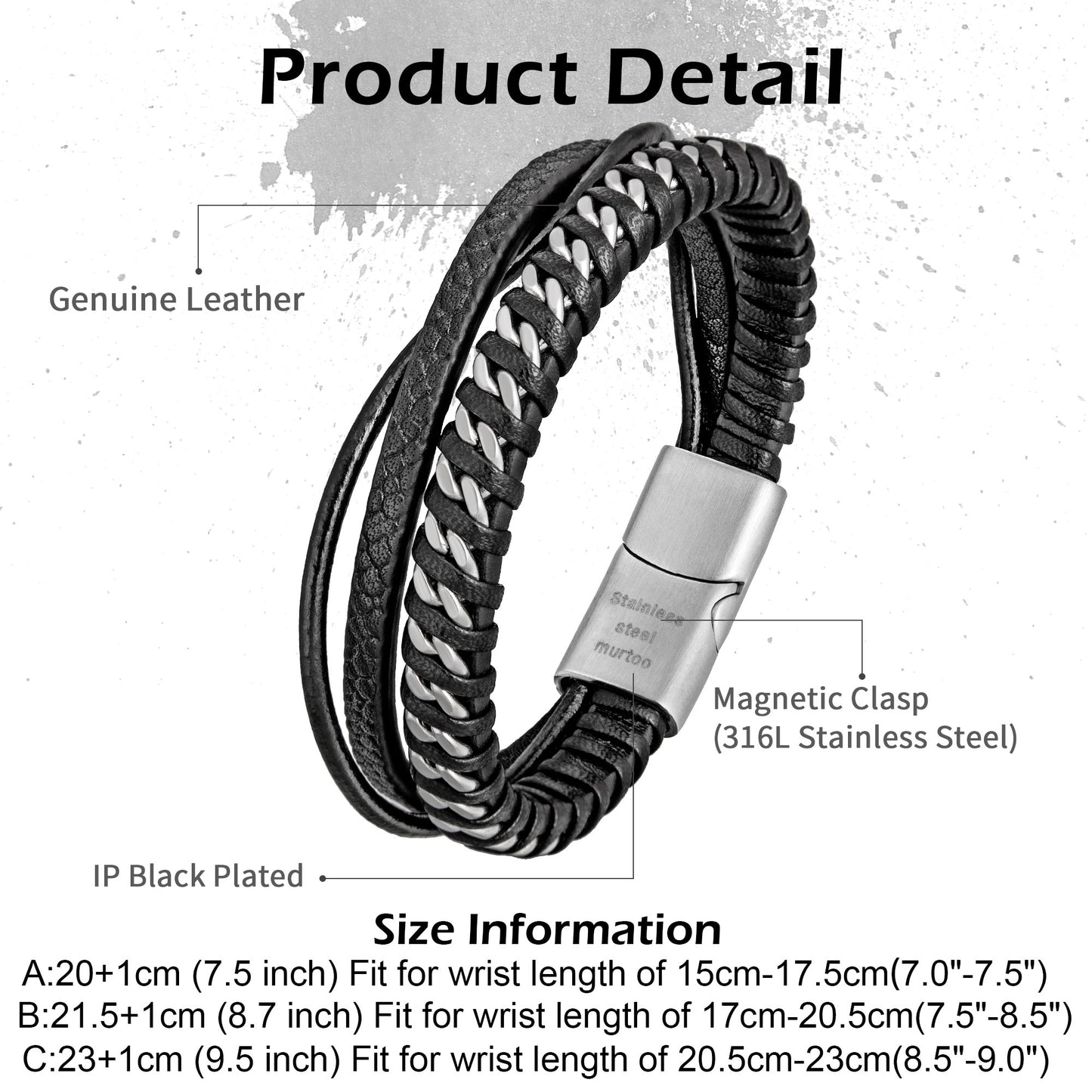 Leather and Steel Bracelet B00780
