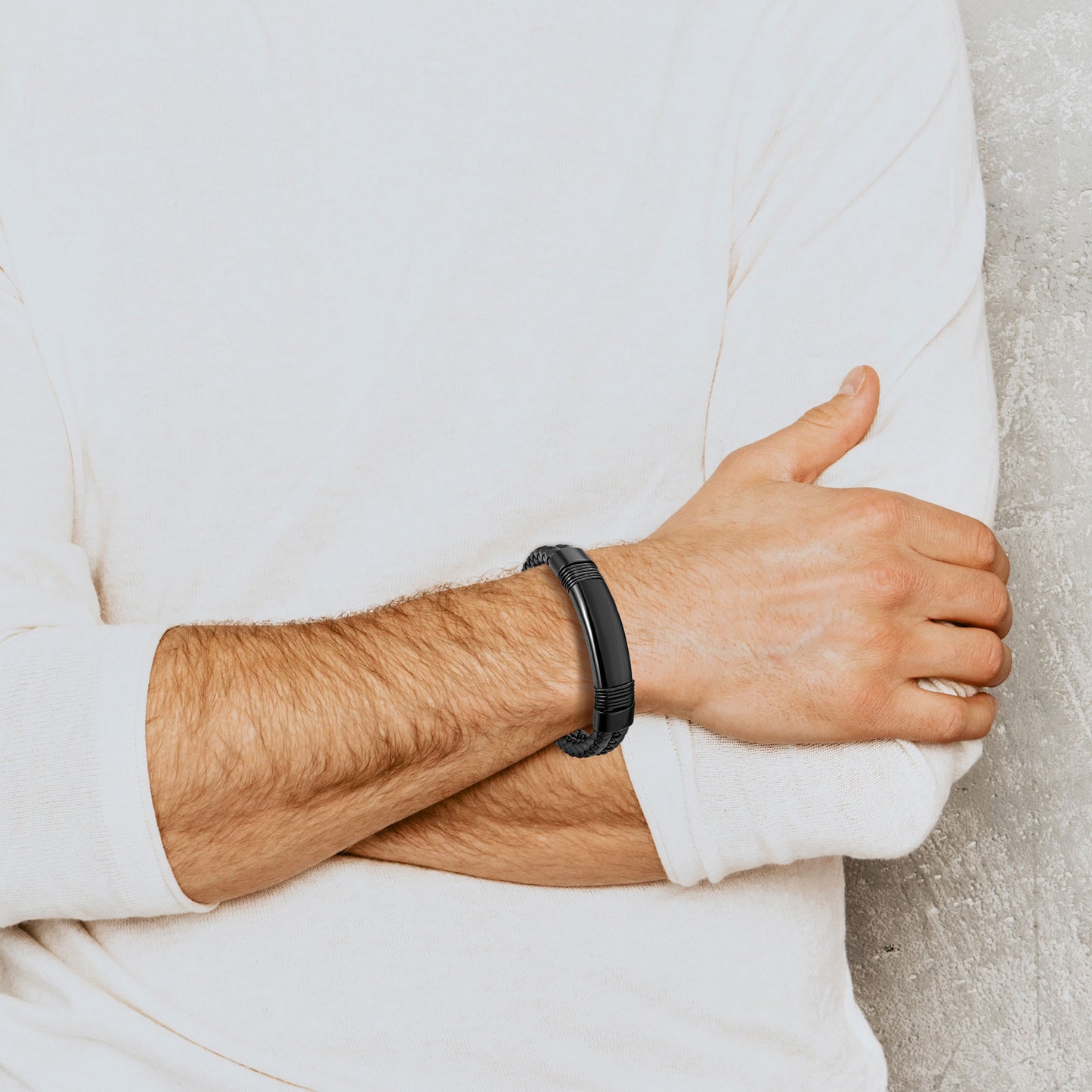Leather and Steel Bracelet B00640