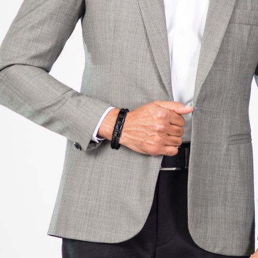 Leather and Steel Bracelet B00537