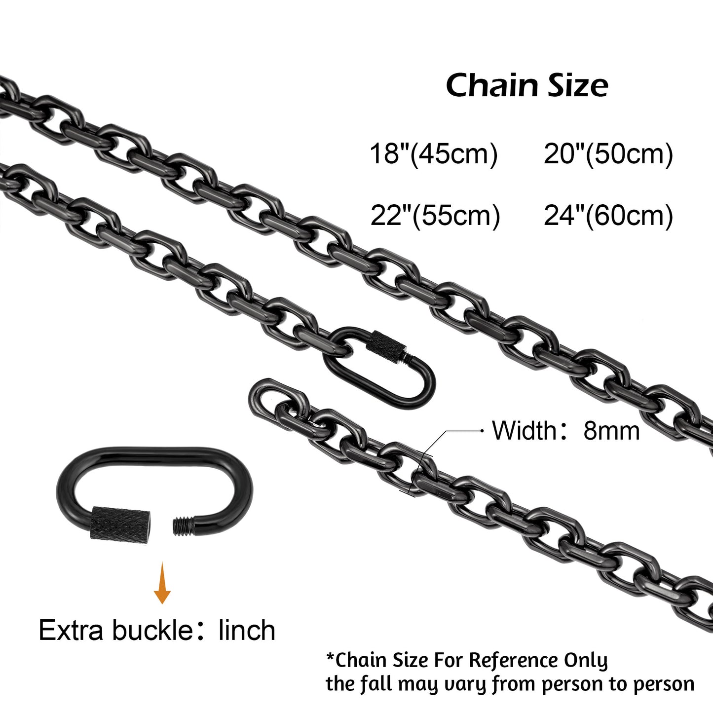 8mm steel Necklace NHR00120
