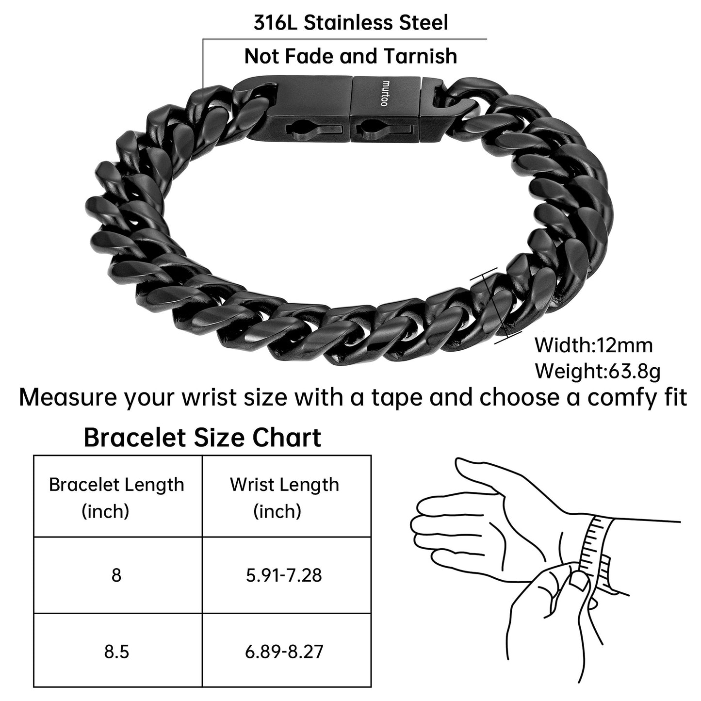 12mm steel bracelet BHR00337