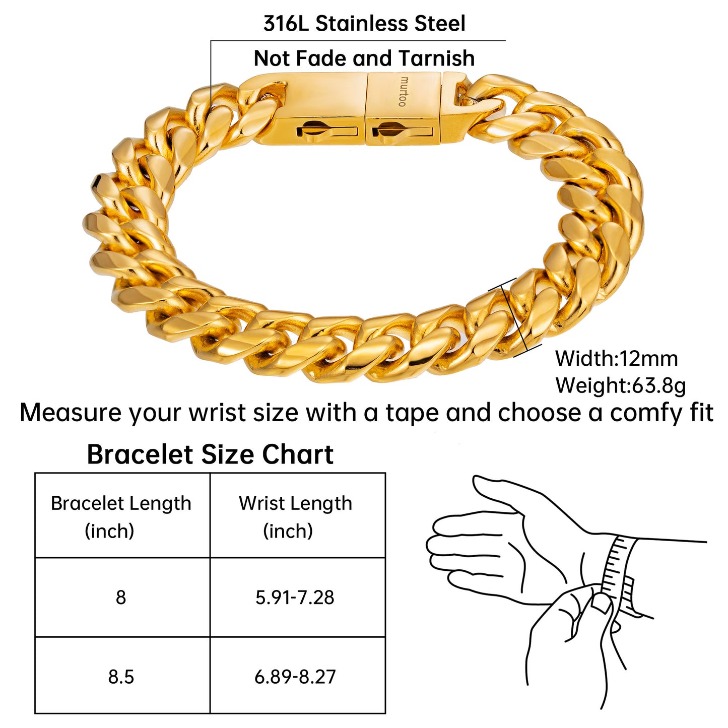 12mm steel bracelet BHR00341