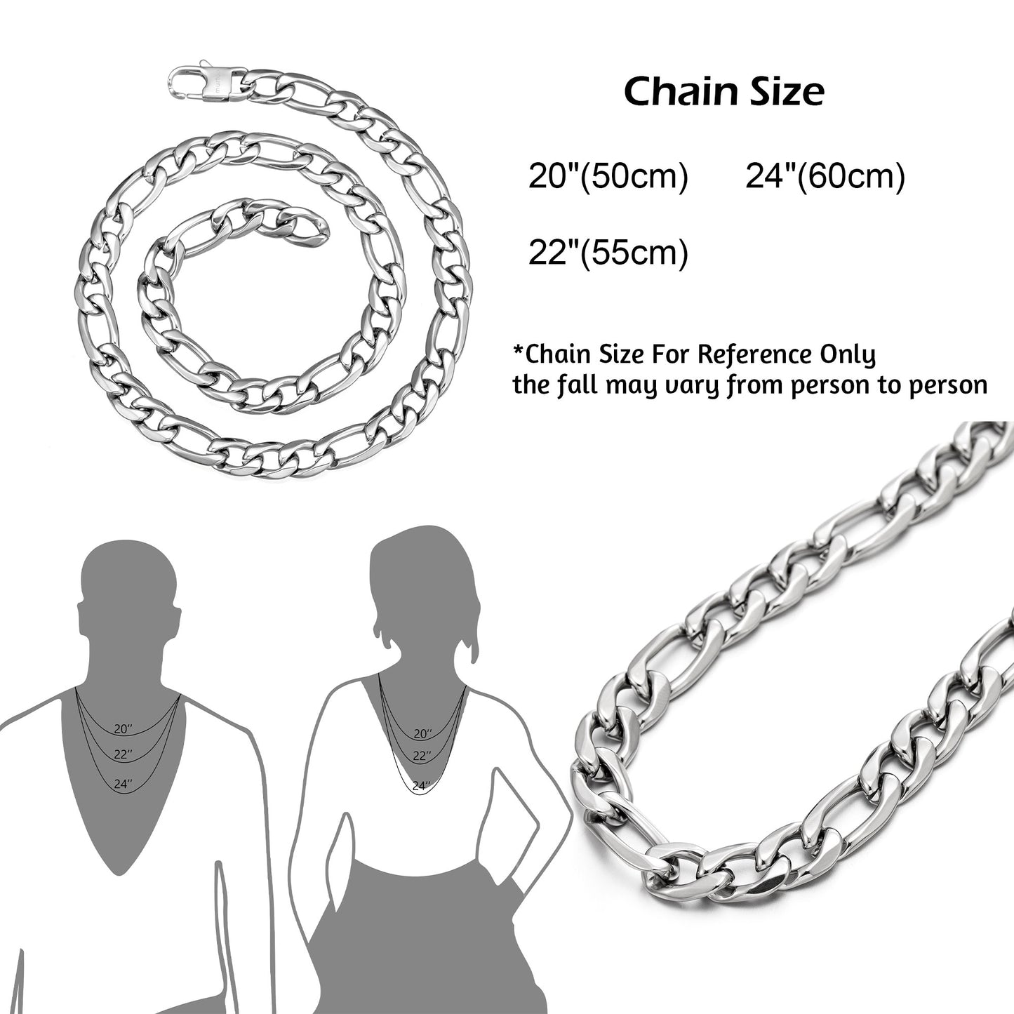 10mm steel Necklace NHR00086