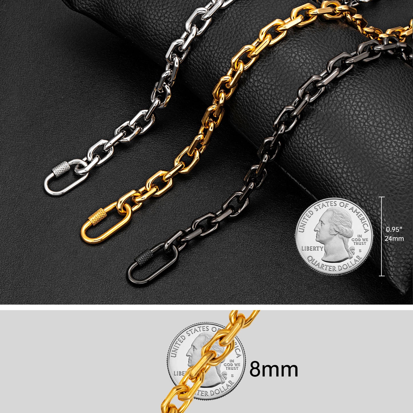 产品 8mm steel Necklace NHR00122