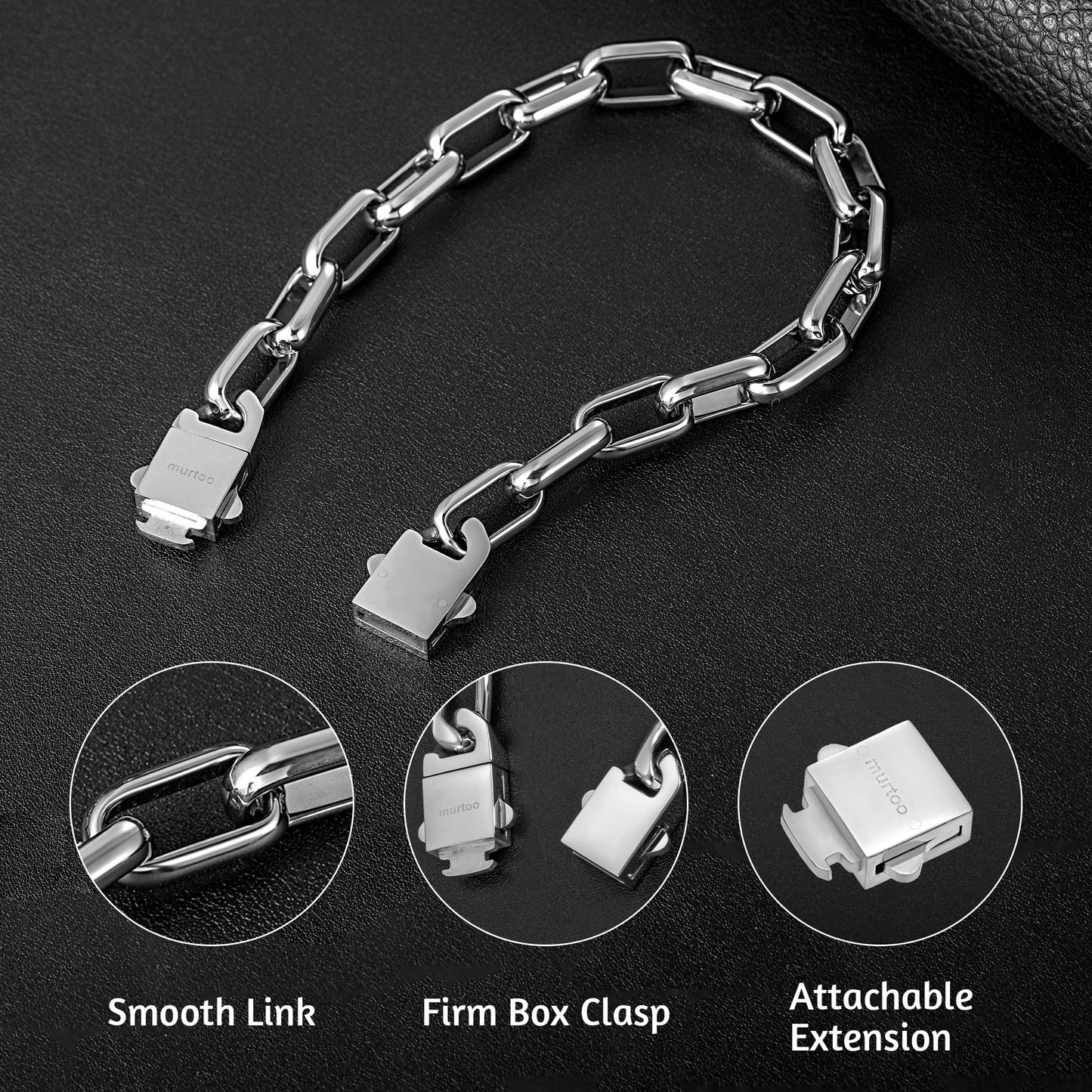 9mm steel bracelet B00407
