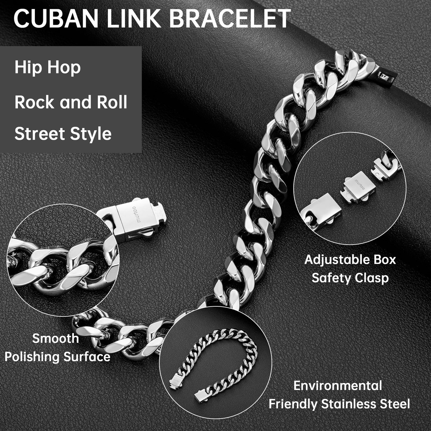 12mm steel bracelet B00383