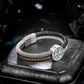 Compass leather bracelet for men B00474