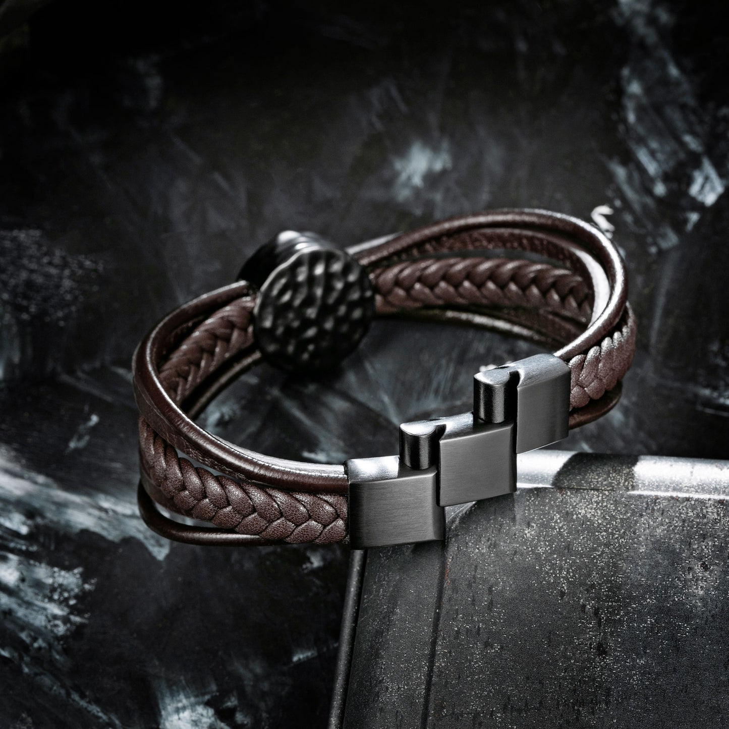 Compass leather bracelet for men B00462