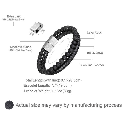 Leather And Bead Bracelet BHR00035