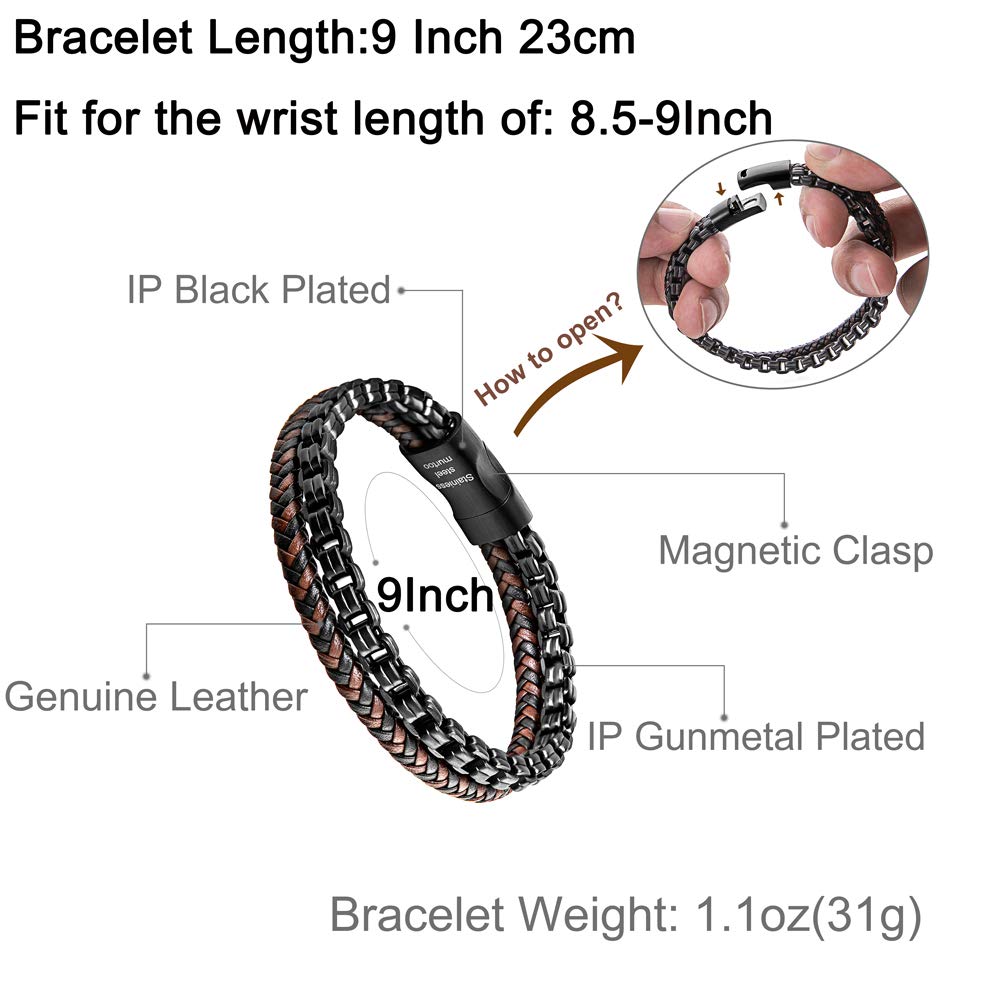 Leather And Steel Bracelet BHR00085