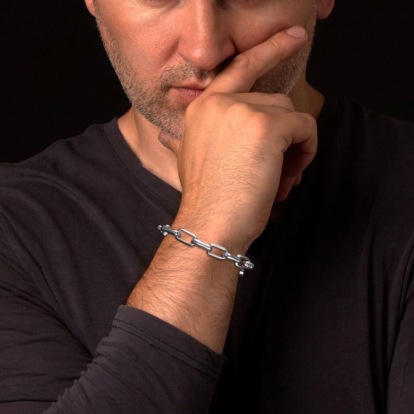 9mm steel bracelet B00407