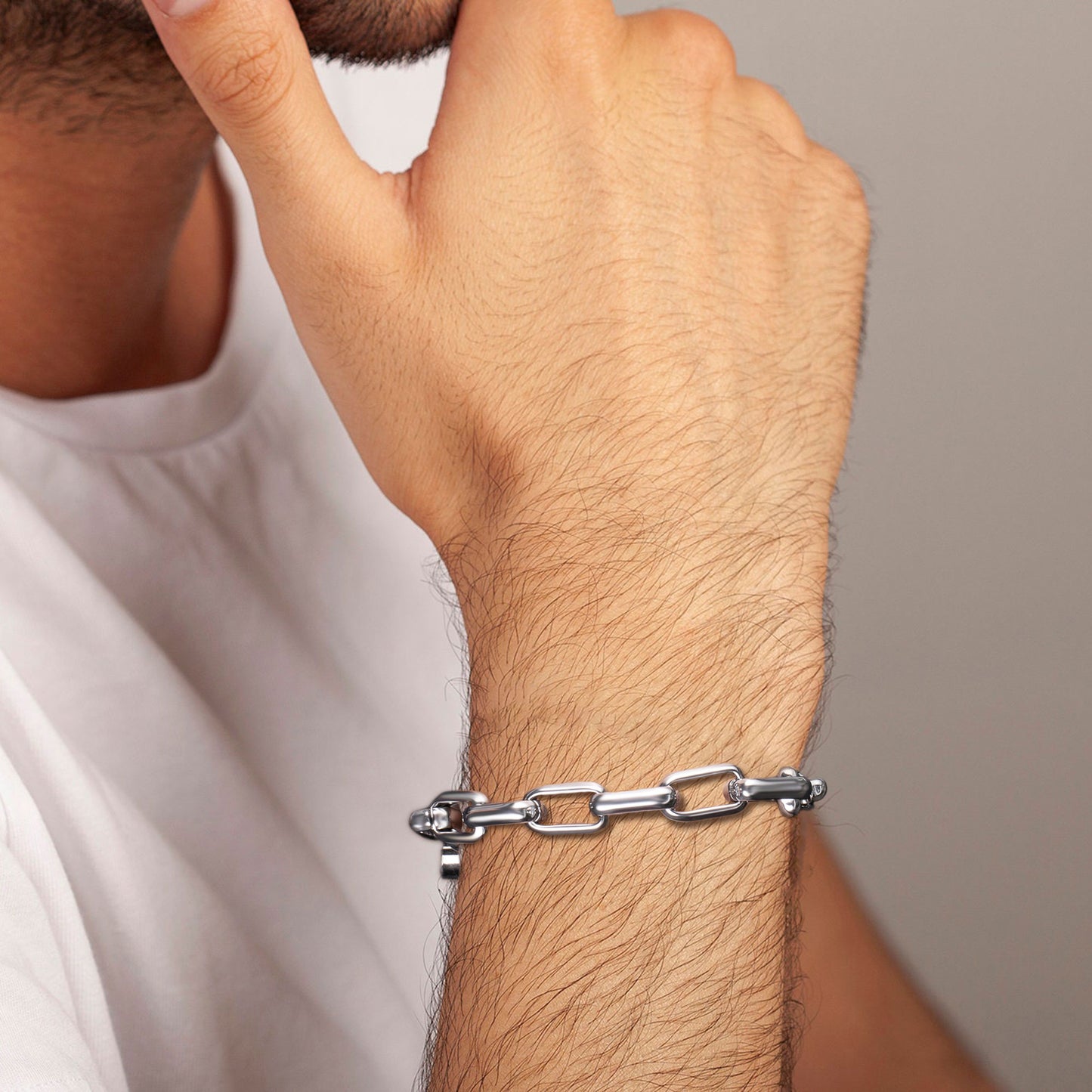 9mm steel bracelet B00407