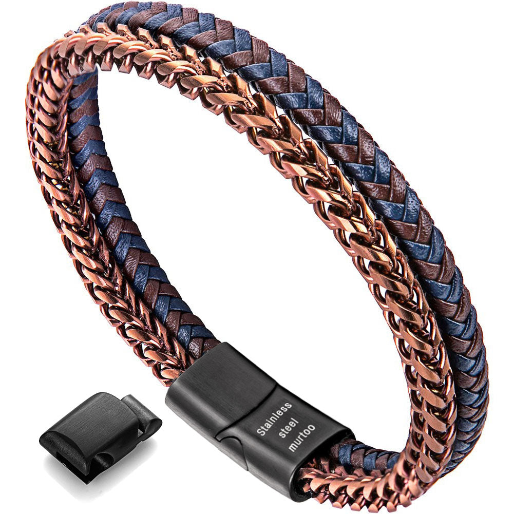 Leather and Steel Bracelet – Murtoo
