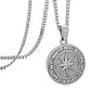 Silver Compass Pendant Necklace Curb Chain N02128