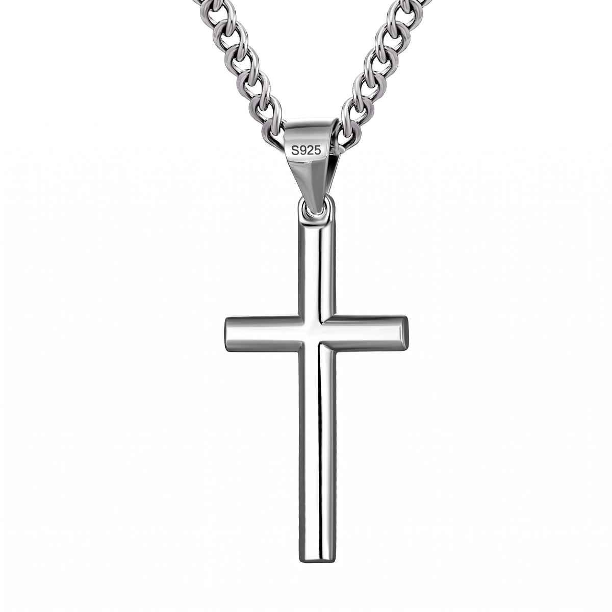 Cross Necklace for Men and Women, Minimalist Cross Pendant with Four Chain Styles, Classic Everyday Jewelry Gift