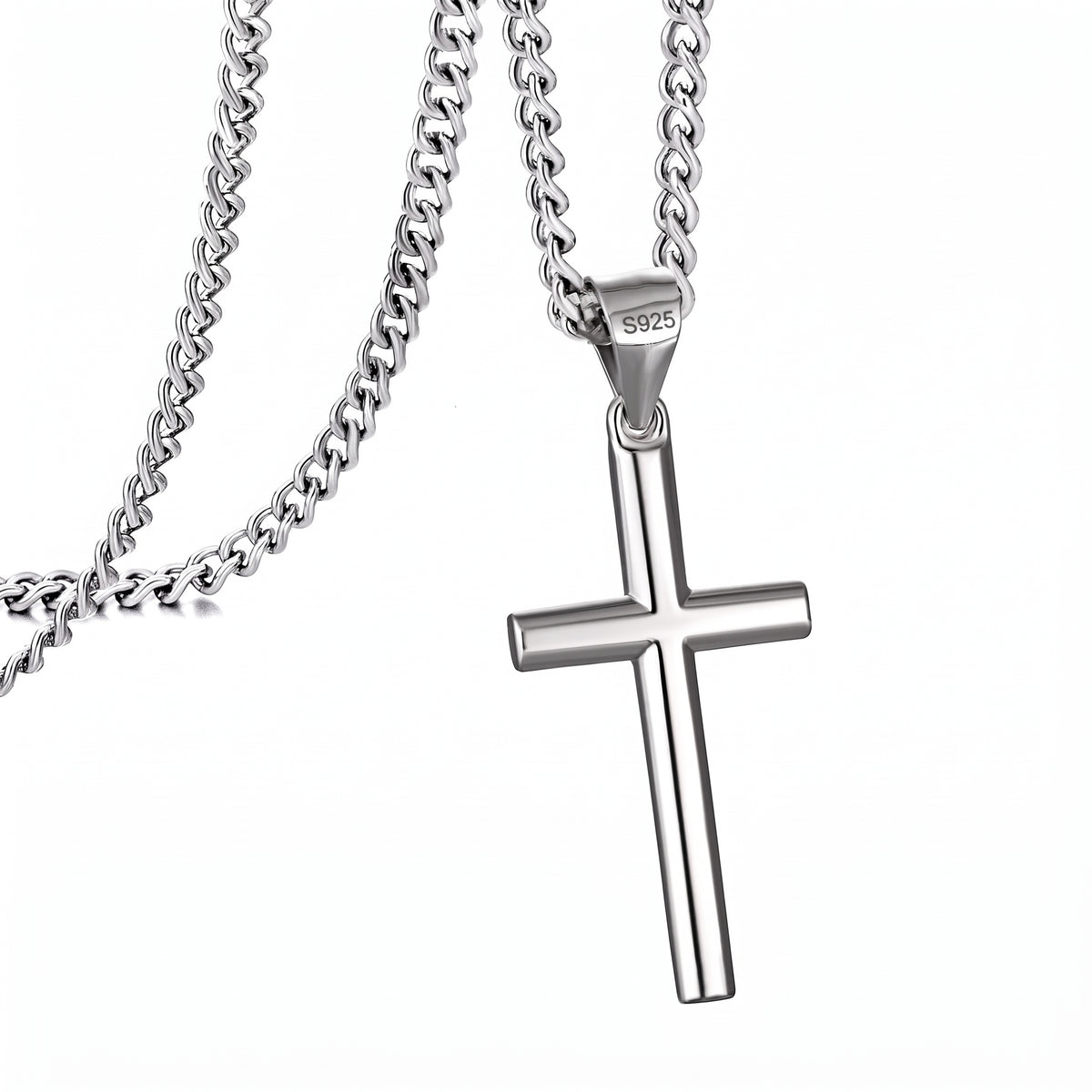 Cross Necklace for Men and Women, Minimalist Cross Pendant with Four Chain Styles, Classic Everyday Jewelry Gift