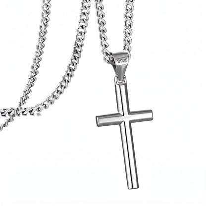Cross Necklace for Men and Women, Minimalist Cross Pendant with Four Chain Styles, Classic Everyday Jewelry Gift