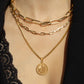 Gold Pendant Necklace Curb Chain N00990