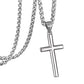 925 Sterling Silver Cross Necklace Wheat Chain N01823